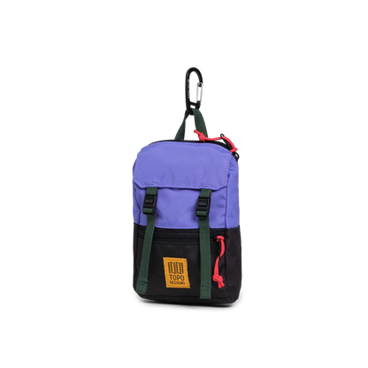 Front View of Topo Designs Rover Pack Micro in "Very Peri / Forest"