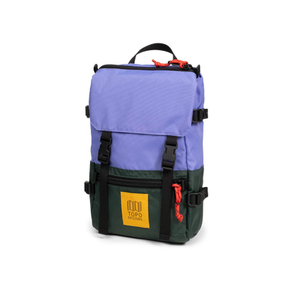 Front View of Topo Designs Rover Pack Mini in "Very Peri / Forest"