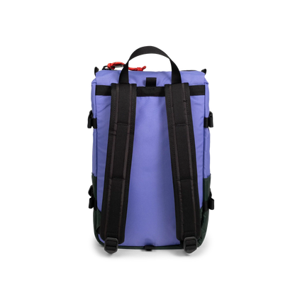 Back View of Topo Designs Rover Pack Mini in "Very Peri / Forest"
