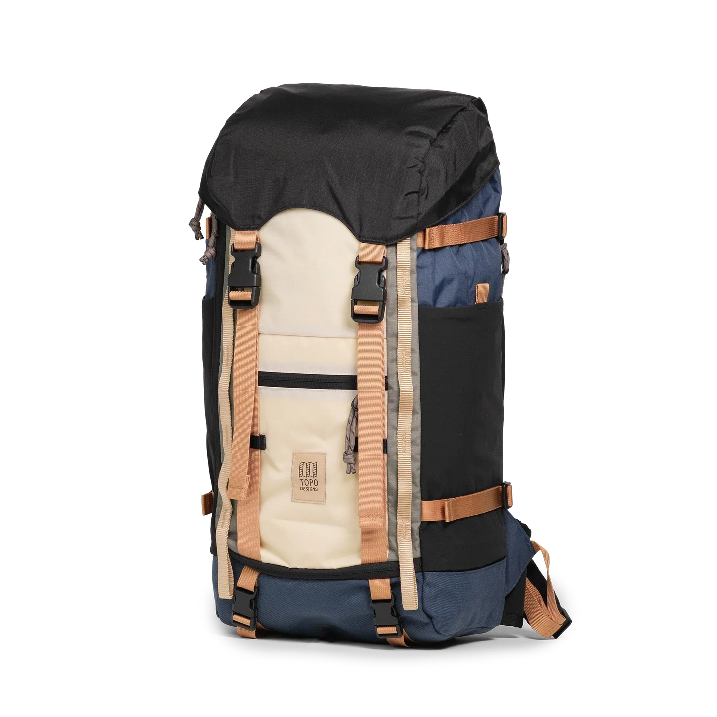 Front View of Topo Designs Rover Trail Pack 22L in "Bone White / Pond Blue"
