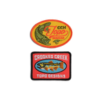 General shot of Topo Designs x CCH x Pine Printshop Patch 2-pack in "Multi"