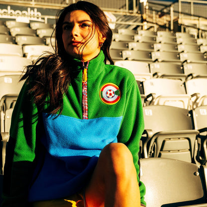General lifestyle shot of Topo Designs x Colorado Rapids Vista 1/4 Zip Fleece