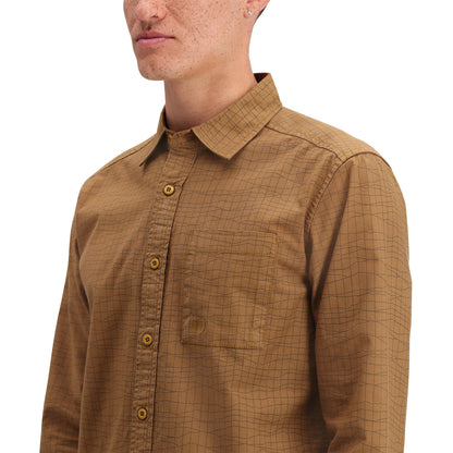General Detail shot of Topo Designs Dirt Desert Shirt - Men's in "Dark Khaki Terrain"