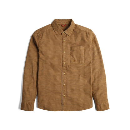 Front View of Topo Designs Dirt Desert Shirt - Men's in "Dark Khaki Terrain"