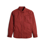 Front View of Topo Designs Dirt Desert Shirt - Men's in "Fire Brick Terrain"