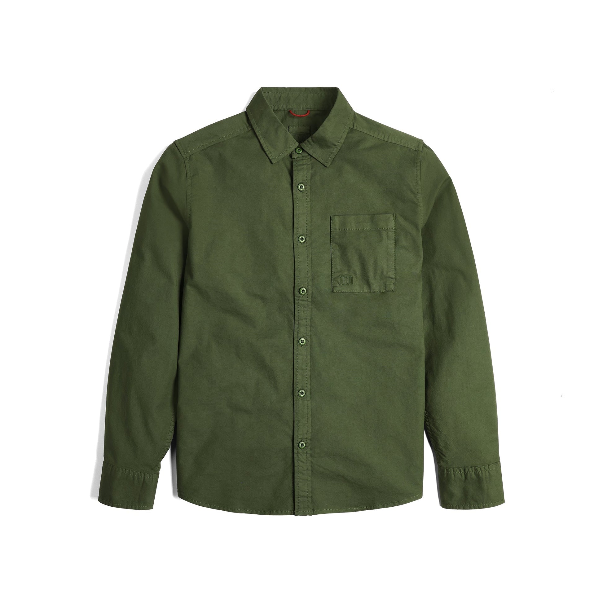 Front View of Topo Designs Dirt Desert Shirt - Men's in "Olive"