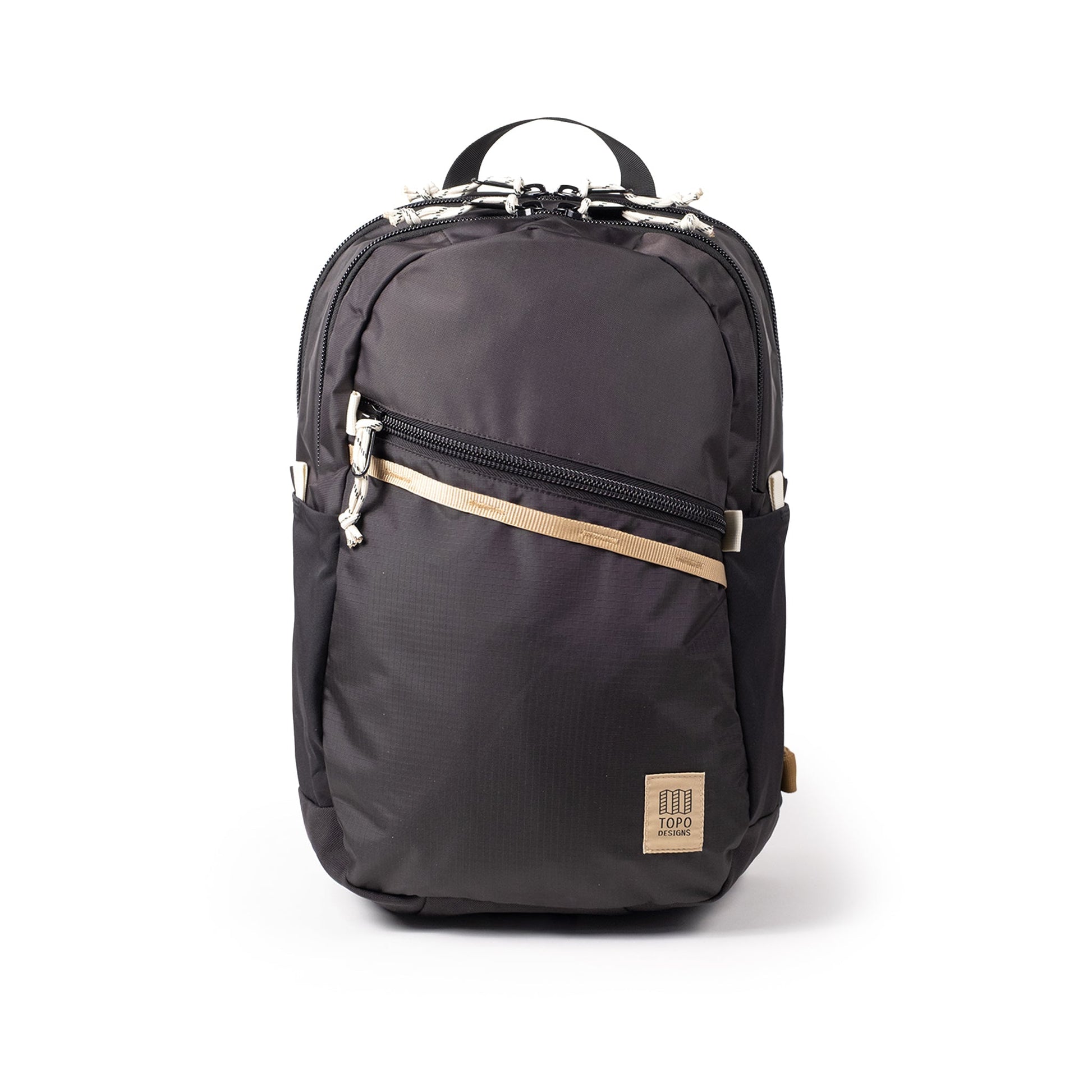 Front View of Topo Designs Commuter Backpack in "Black / Neutral"