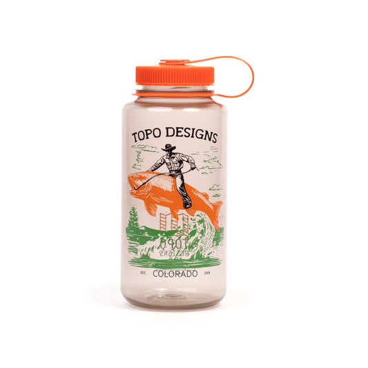 Topo Designs Nalgene 32 oz Wide Mouth Water Bottle in "Cowboy"
