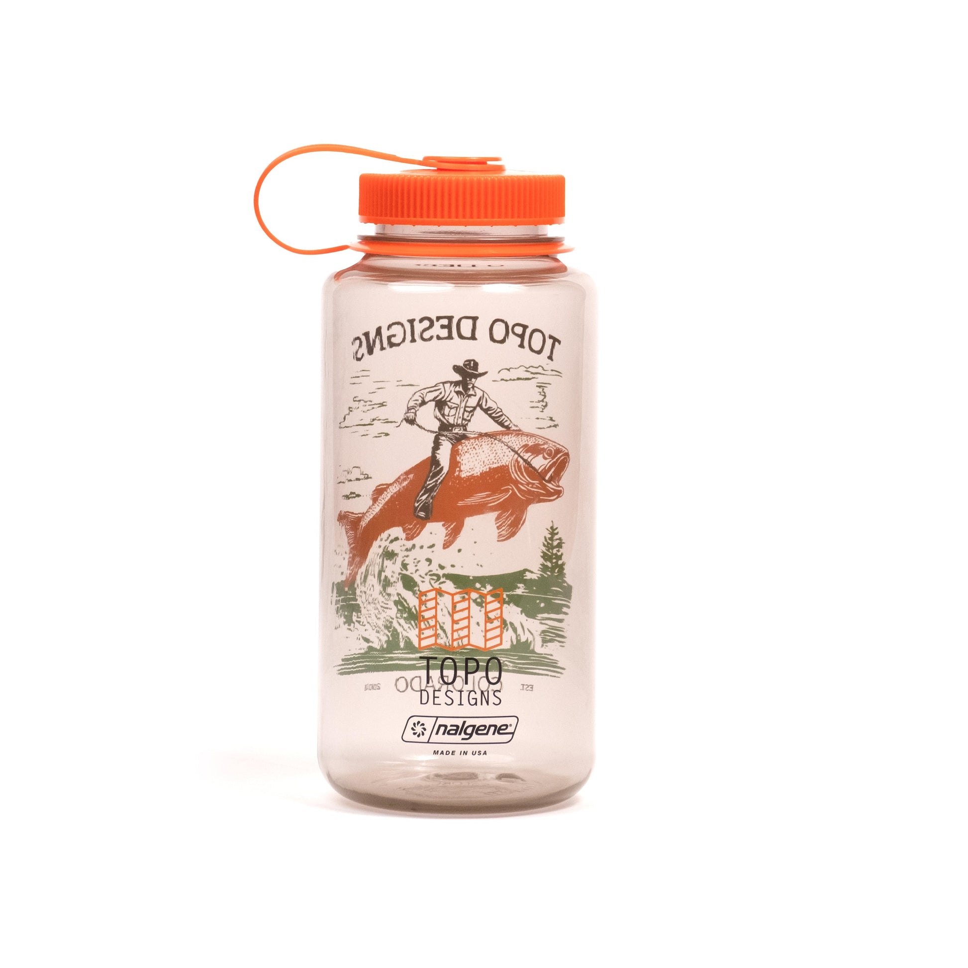 Topo Designs Nalgene 32 oz Wide Mouth Water Bottle in "Cowboy"