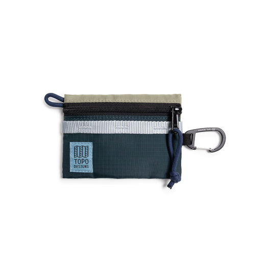 Front View of Topo Designs Accessory Bag - Mountain in "Oil Green / Dark Pine"