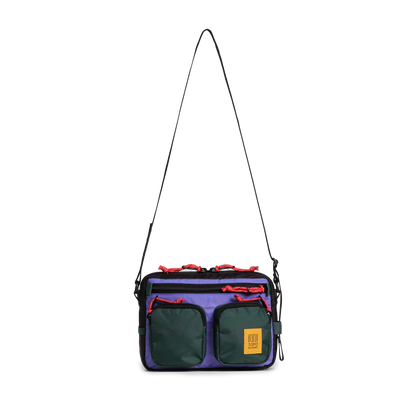 Front view of Topo Designs Block Bag in "Very Peri / Forest"
