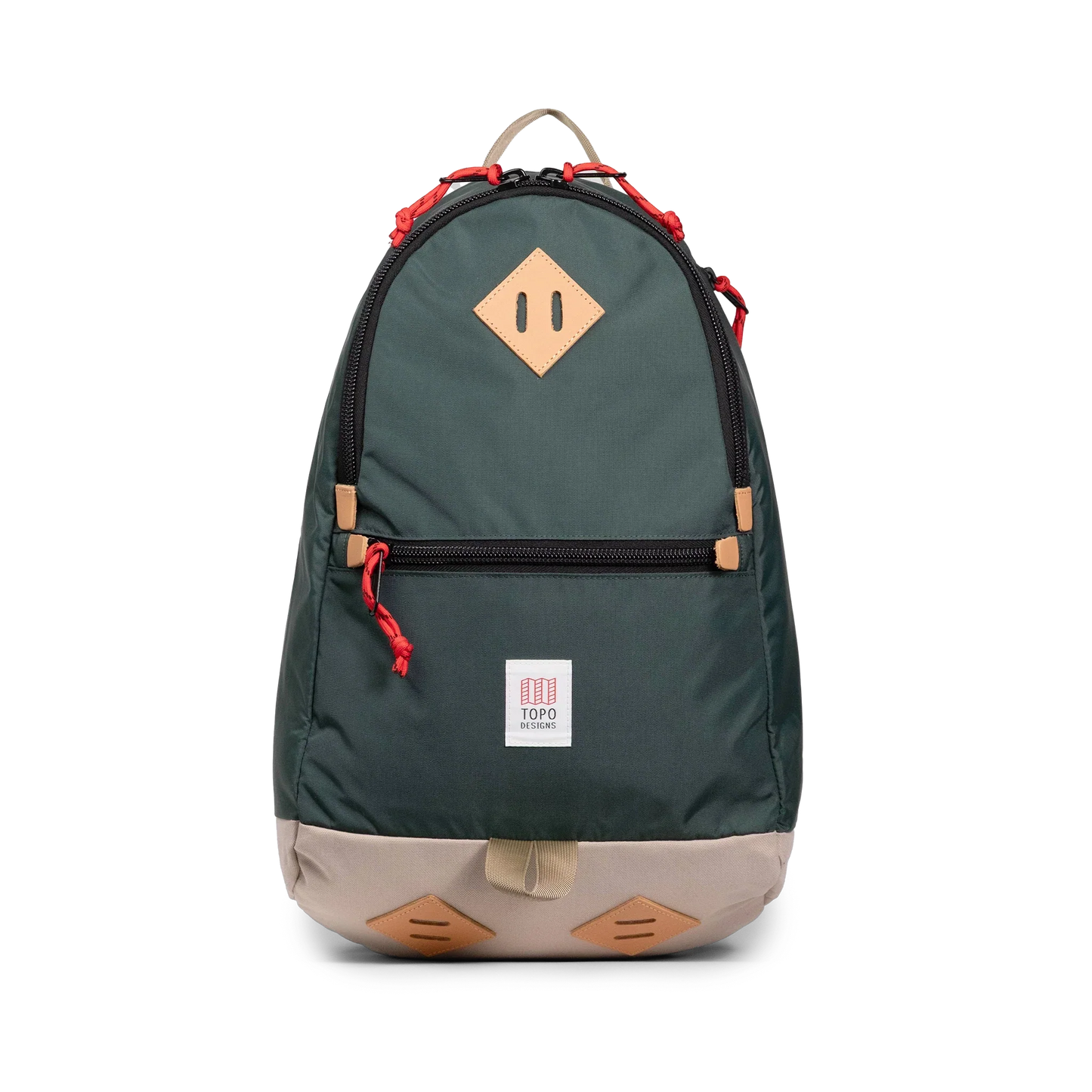 Front view of Topo Designs Classic Teardrop Backpack in "Forest"