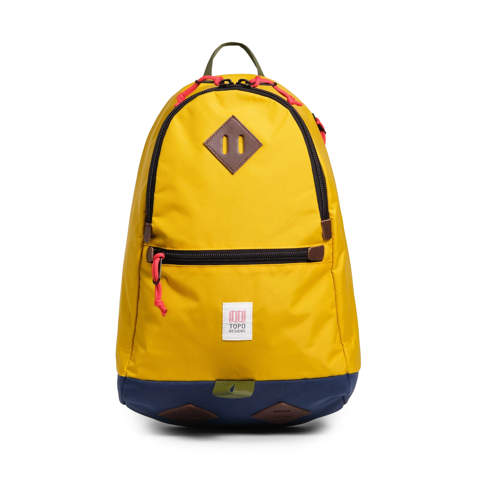 Front view of Topo Designs Classic Teardrop Backpack in "Sunset / Midnight"