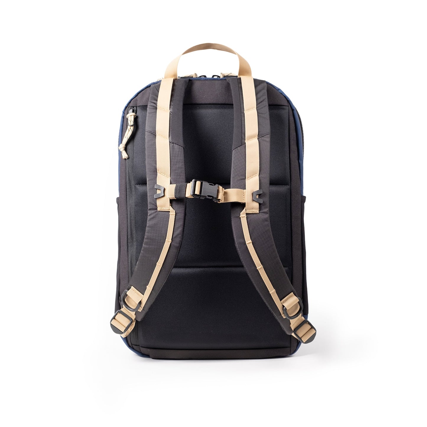 Back View of Topo Designs Commuter Backpack in "Navy / Sahara"