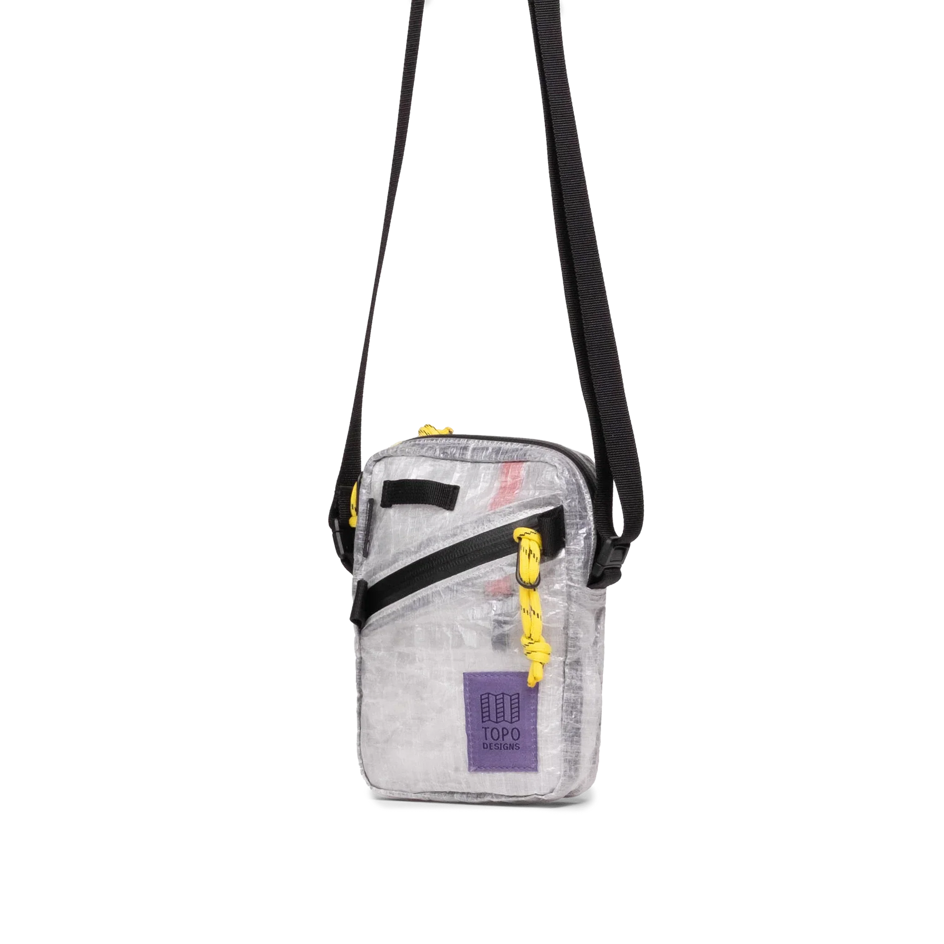 Front quarter angle image of Dyneema® Mini Shoulder Bag in "White"