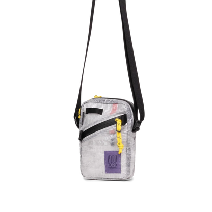 Front quarter angle image of Dyneema® Mini Shoulder Bag in "White"