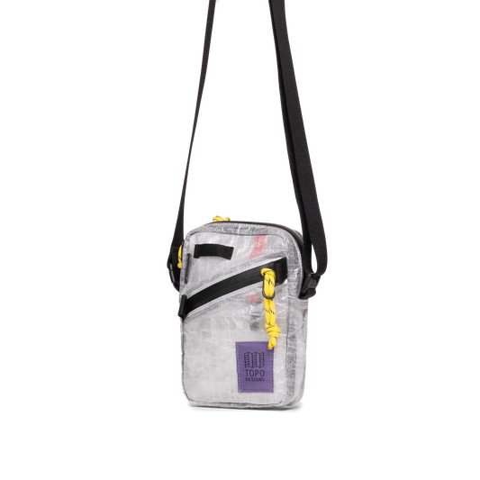 Front quarter angle image of Dyneema® Mini Shoulder Bag in "White"