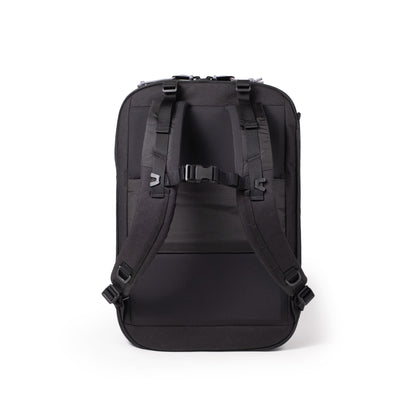 Back View of Topo Designs Global Travel Backpack in "Black / Black"