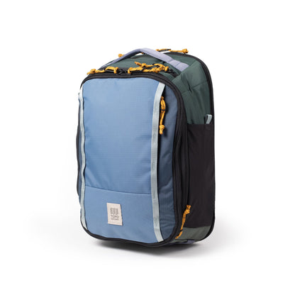 Front View of Topo Designs Global Travel Backpack in "Stone Blue / Forest"