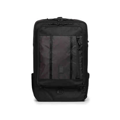 Front view of Topo Designs Global Travel Bag 40L in "Black / Black"