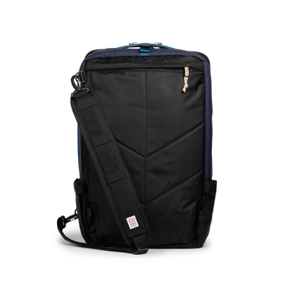 Back view of Topo Designs Global Travel Bag 40L in "Navy / Sahara"