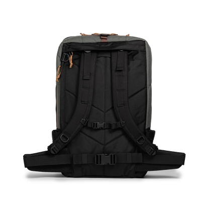 Back view of Topo Designs Global Travel Bag 40L in "Woodland / Forest"
