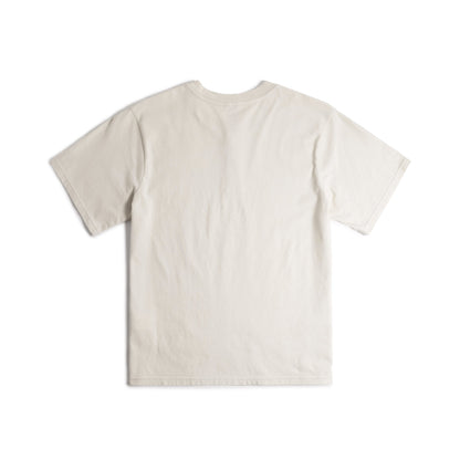 Back flat lay photo on white background of Topo Designs Dirt Henley Short Sleeve - Men's in "Bone White"