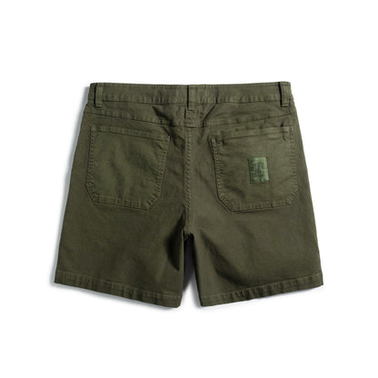 Back white background image of Topo Designs Utility Shorts - Men's in "Beetle"