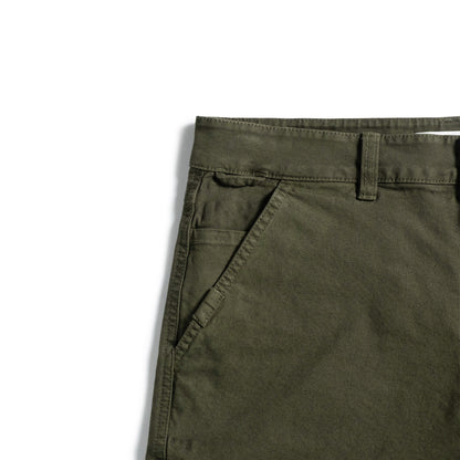 Front white background detail image of Topo Designs Utility Shorts - Men's in "Beetle"