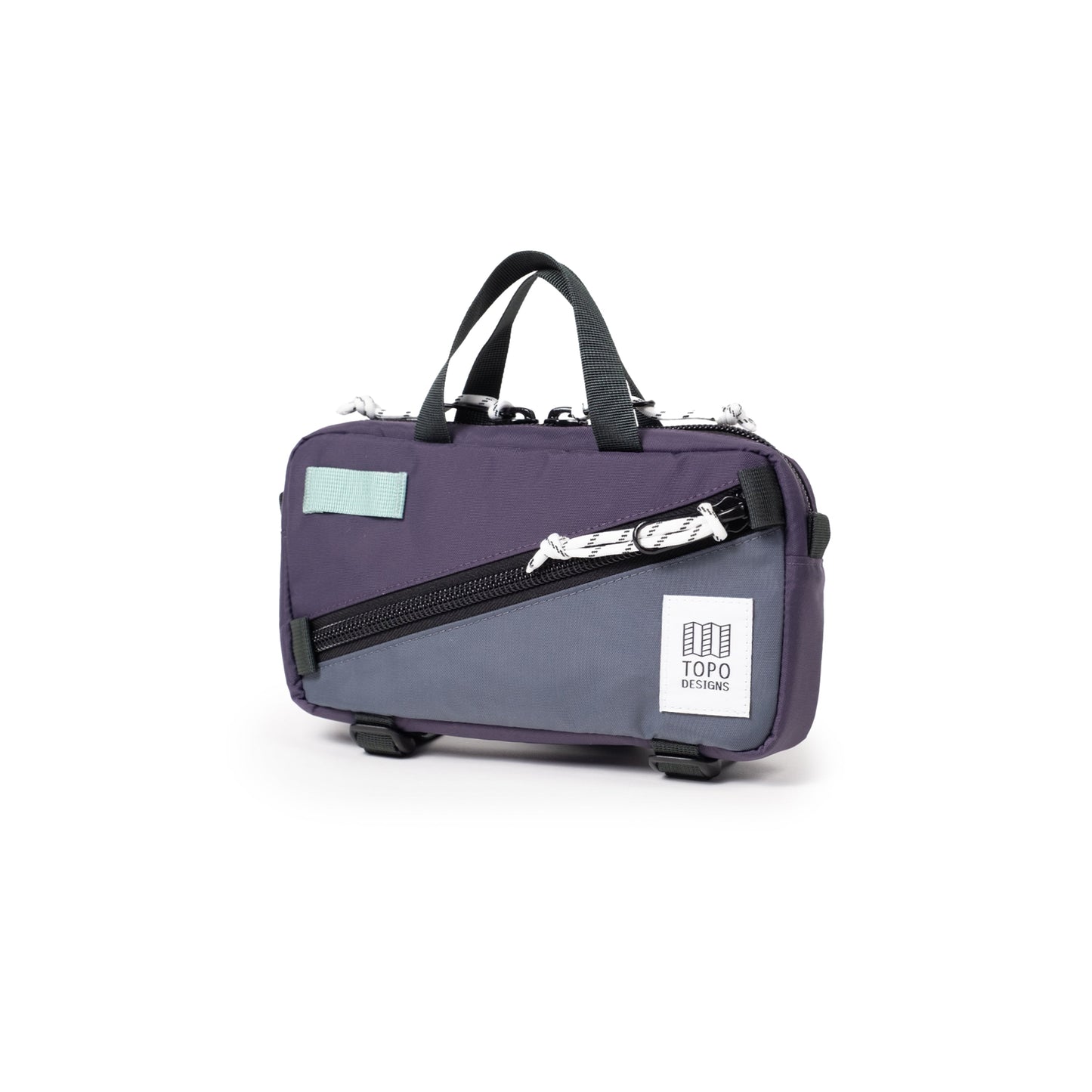 Quarter View of Topo Designs Mini Quick Pack in "Nightshade / Slate"
