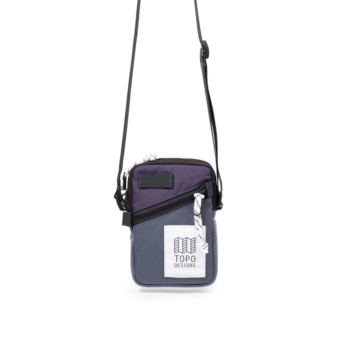 Front View of Topo Designs Mini Shoulder Bag in "Nightshade / Slate"
