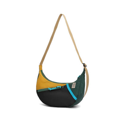 Front View of Topo Designs Moonlight Crossbody Bag in "Mustard / Forest"