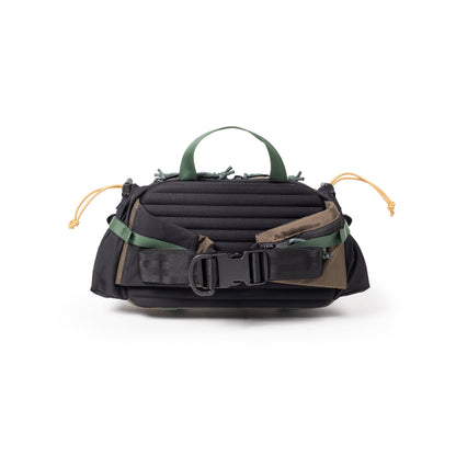 Back View of Topo Designs Mountain Hydro Hip Pack in "Woodland / Terracotta"