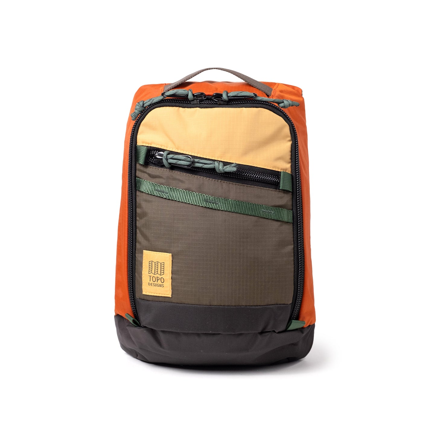 Front View of Topo Designs Mountain Sling Bag in "Woodland / Terracotta"
