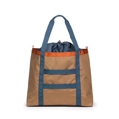 BackView of Topo Designs Mountain Utility Tote in "Olive / Dark Khaki"