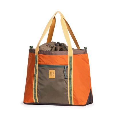 Front View of Topo Designs Mountain Utility Tote in "Woodland / Terracotta"