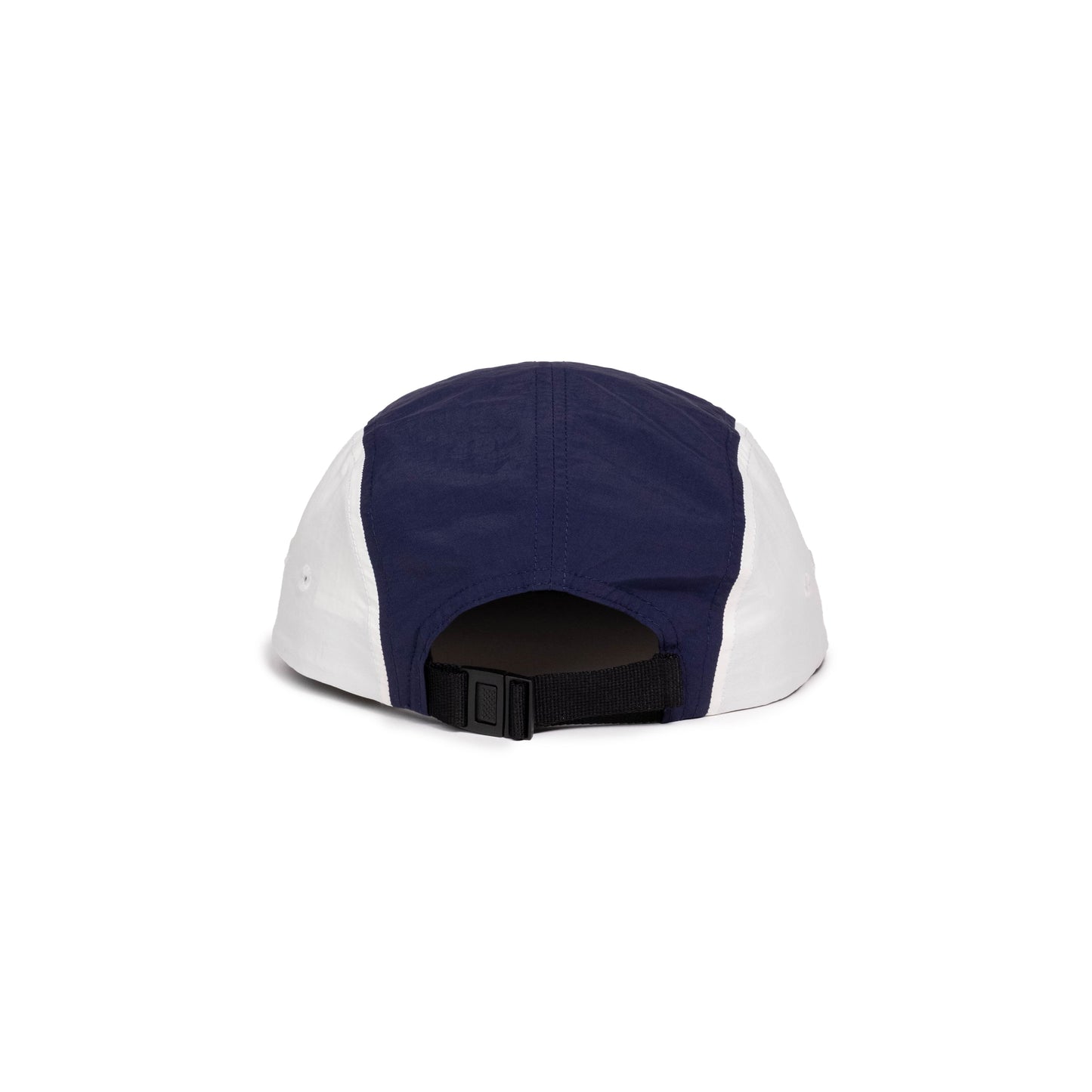Back white background image of Topo Designs Global Hat in "Cobalt / Midnight"