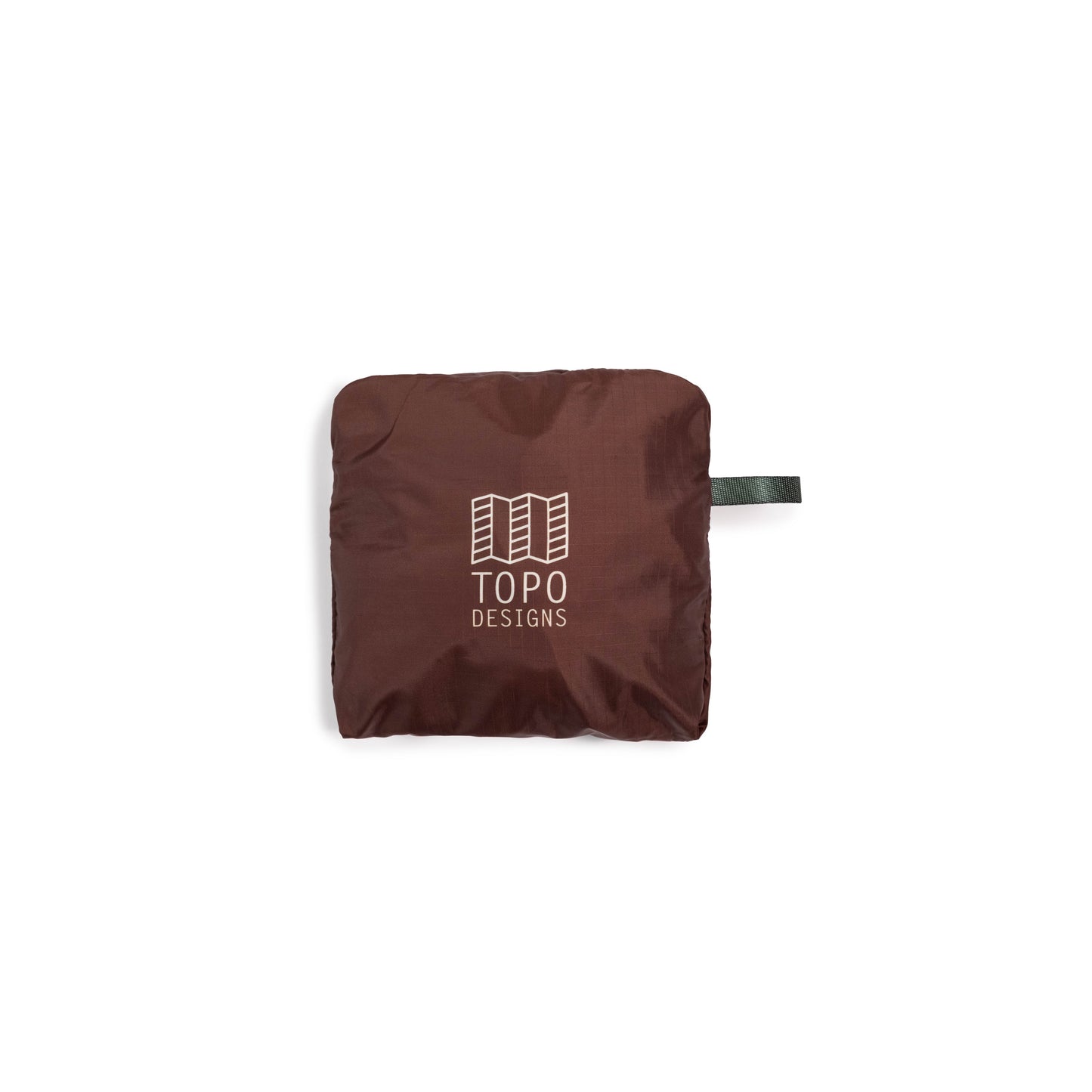 Shot of Topo Designs Packable Tote in "Desert Palm" packed in bag