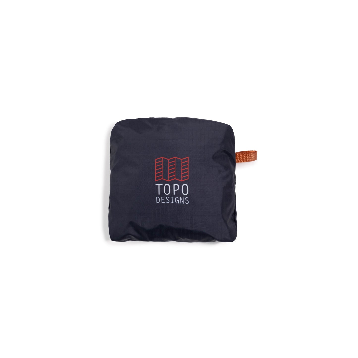 Shot of Topo Designs Packable Tote in "Midnight" packed in bag