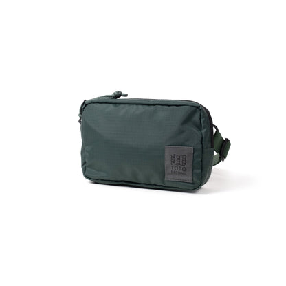 Quarter View of Topo Designs Ripstop Belt Bag in "Forest"