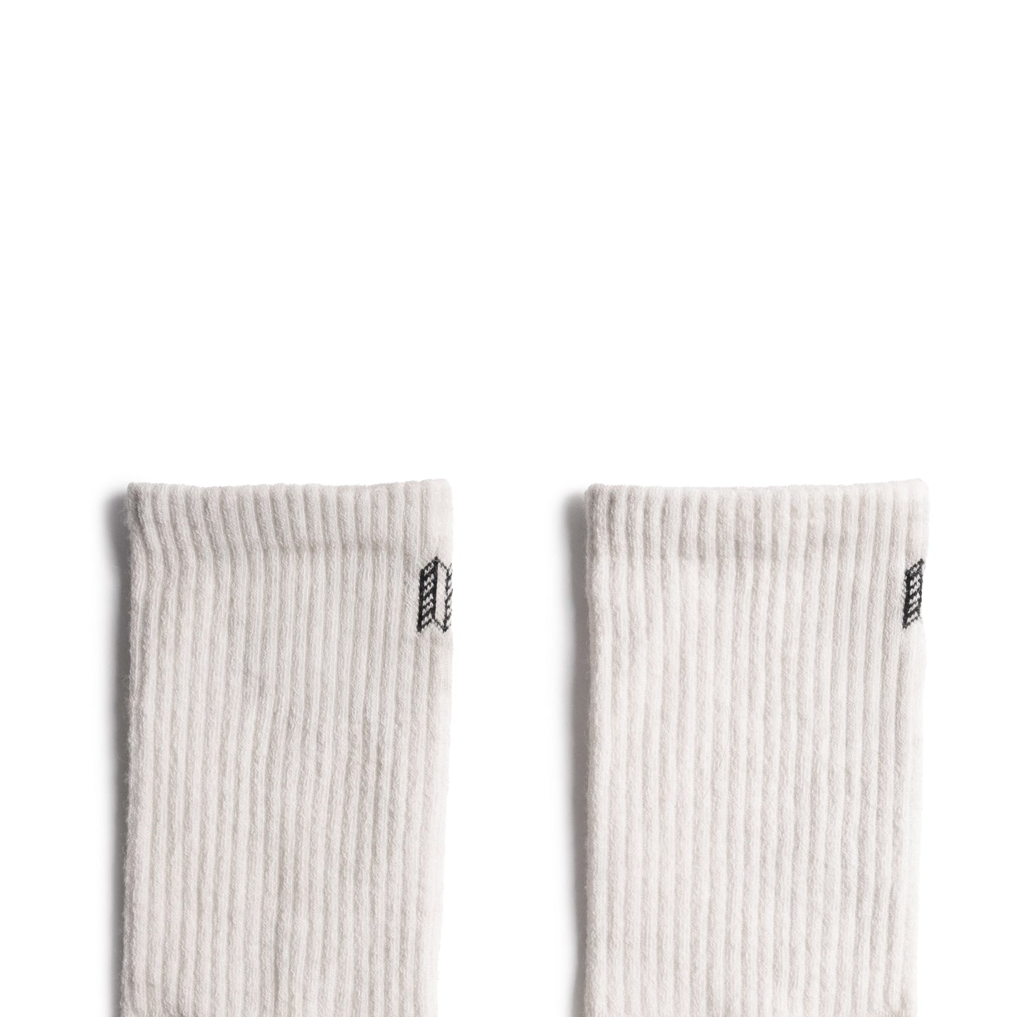 Detail shot of Topo Designs Sport Socks Mid in "Bone White"