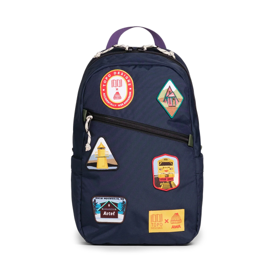 Front image of the Topo Designs x AWA Light Pack in "Navy / Navy"