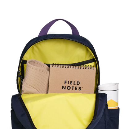 Front interior detail image of the Topo Designs x AWA Light Pack in "Navy / Navy"