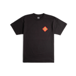 Front flat lay image of Topo Designs x Pine Printshop Klettersack Tee in "Black"