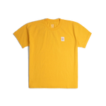 Front image of Topo Designs x Soft Goods Label Tee in "Spectra Yellow"