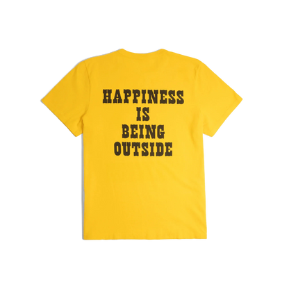 General back image of Topo Designs x TSPTR Being Outside Tee in "Yellow"