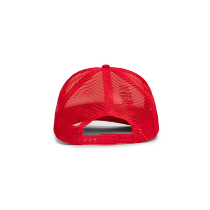General back image of Topo Designs x TSPTR Snoopy Trucker in "Red / White"