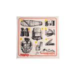 Front flay lay image of Topo Designs x Pine Printshop Catalog Bandana in "Natural"