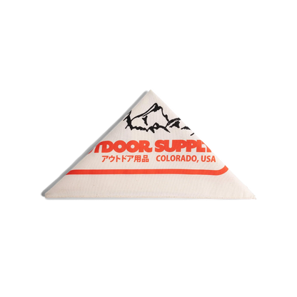 Triangle folded image of Topo Designs x Pine Printshop Catalog Bandana in "Natural"