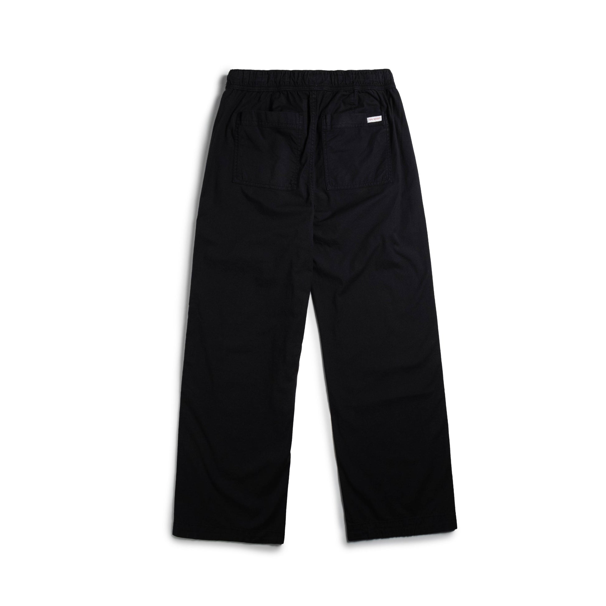 White background flat lay back image of Topo Designs Desert Wide Leg Pants - Women's in "Black"